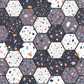 Hex Terrazzo Quilt - Large Scale