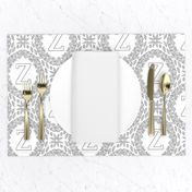 Monogram Z Black And White Wreath Initial Letter Monochrome