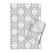 Monogram Z Black And White Wreath Initial Letter Monochrome