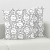 Monogram Z Black And White Wreath Initial Letter Monochrome