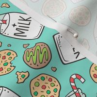 Christmas Milk & Cookies on Mint Green