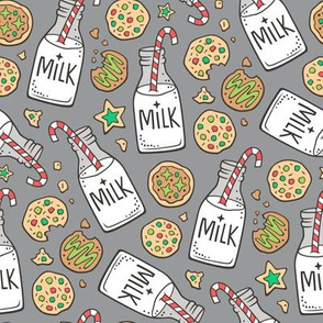 Christmas Milk & Cookies on Grey