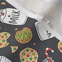 Christmas Milk & Cookies on Dark Grey