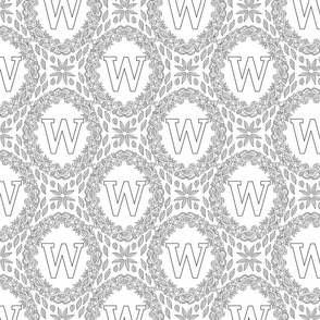 letter-W-black-white-wreath-SF-PATTERN-0819