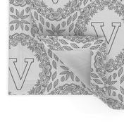 letter-V-black-white-wreath-SF-PATTERN-0819