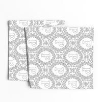 Monogram P Black And White Wreath Initial Letter Monochrome