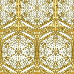 Cobweb Lace of Gold on White