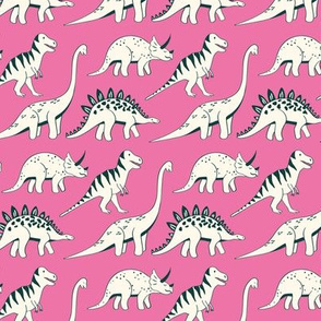 dinosaur parade - bright pink small scale
