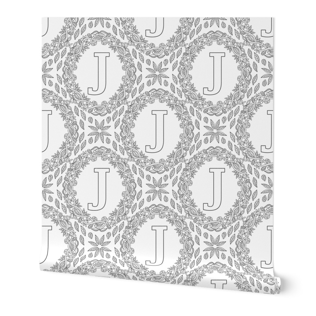 letter-J-black-white-wreath-SF-PATTERN-0819