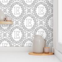 letter-E-black-white-wreath-SF-PATTERN-0819