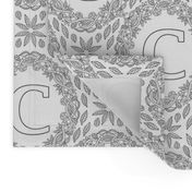 letter-C-black-white-wreath-SF-PATTERN-0819