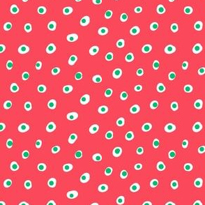 Christmas Dots, Green on Red