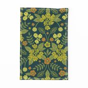 Yellow, Green, Orange & Teal Floral Pattern