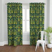 Yellow, Green, Orange & Teal Floral Pattern