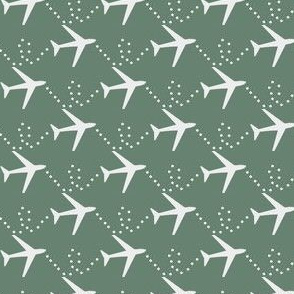 Airplanes flying in white and army green - planes go zoom