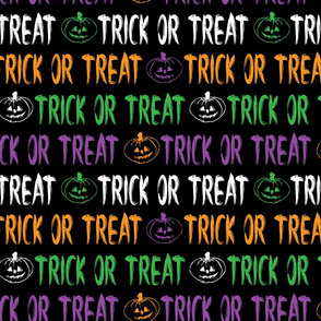 Trick Or Treat Halloween Typography- medium scale