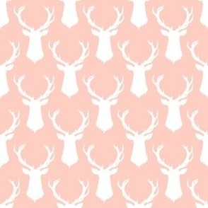 Pink and White Deer Head Silhouette - Small
