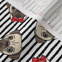 Formal Pug - pug with bowties - stripes - LAD19