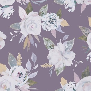Soft light grey painted floral 