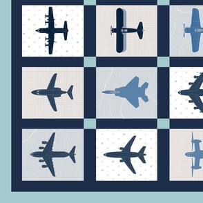 Airplane 1-yard Cheater Quilt