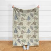 fern leaves in warm neutral colors | large scale