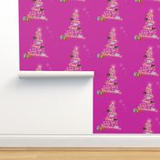 Christmas Trees Aglow - magenta