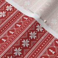 TINY - nordic christmas minimal sweater giftwrap holiday fabric red