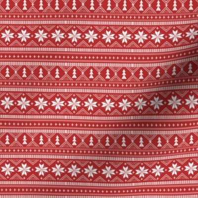 TINY - nordic christmas minimal sweater giftwrap holiday fabric red