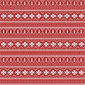 TINY - nordic christmas minimal sweater giftwrap holiday fabric red