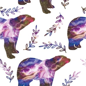 space bear purple lights