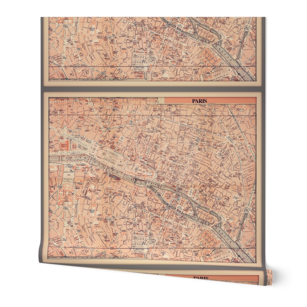 Paris map, antique, yard