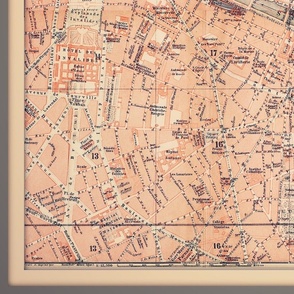 Paris map, antique, yard