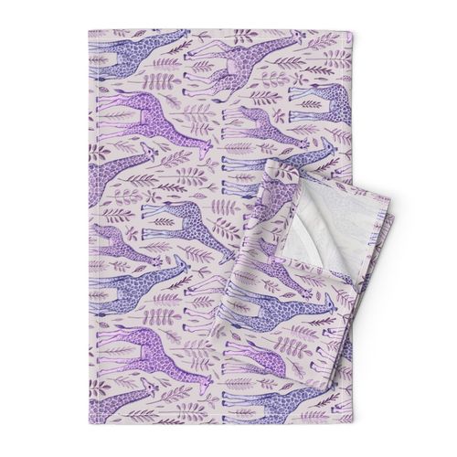 Giraffes in Purple and Grey - rotated