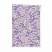 Giraffes in Purple and Grey - rotated