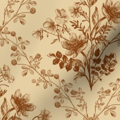 Vintage Floral Brown