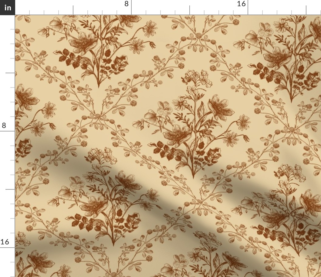 Vintage Floral Brown