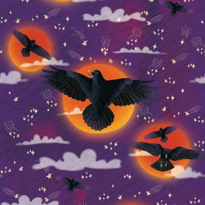 Halloween Ravens & Blood Moon