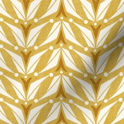 Tulipa - Floral Geometric Goldenrod Yellow Regular Scale