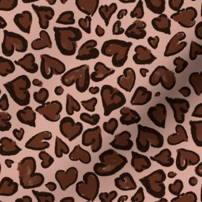 Leopard Love Espresso Pink| Animal Print Hearts |Renee Davis