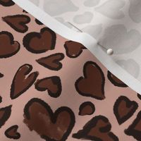Leopard Love Espresso Pink| Animal Print Hearts |Renee Davis