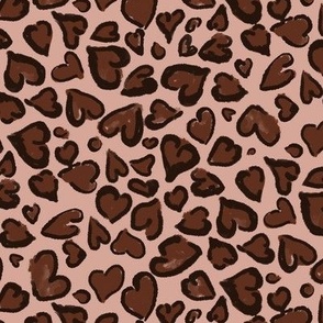 Leopard Love Espresso Pink| Animal Print Hearts |Renee Davis