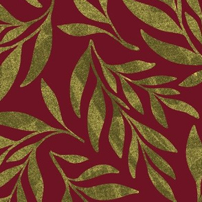 Festive Christmas Leaves - Red and Green