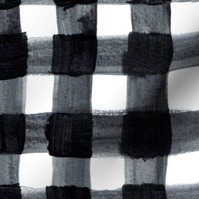 Painted Black and White Buffalo Check Plaid