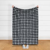 Painted Black and White Buffalo Check Plaid