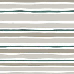 Dogwood Retreat Horz. Stripes | Green + Tan