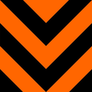 Jumbo Orange and Black Chevron Stripes