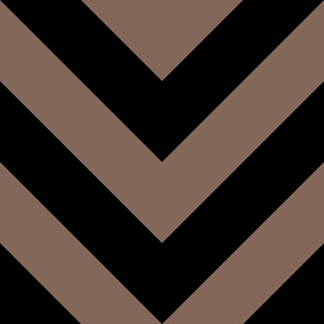 Jumbo Taupe Brown and Black Chevron Stripes