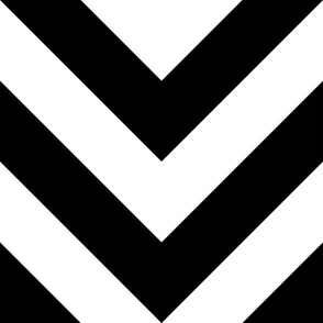 Jumbo Black and White Chevron Stripes