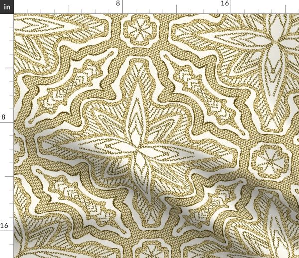 Stitched Neutral Nature, Large - Spoonflower