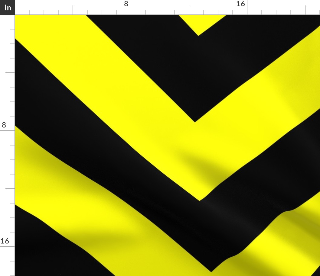 Jumbo Yellow and Black Chevron Stripes